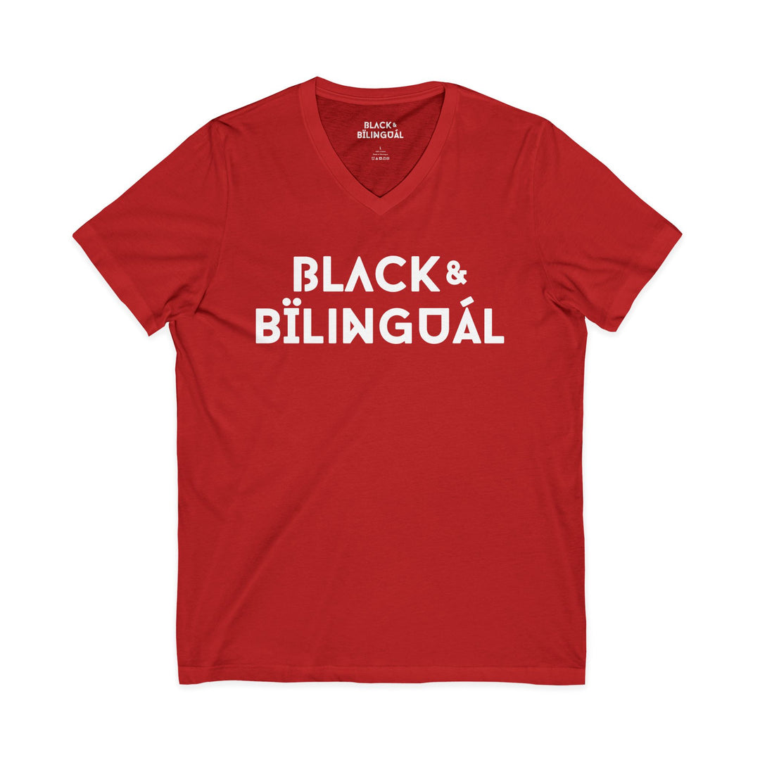 Black & Bilingual V-Neck Tee