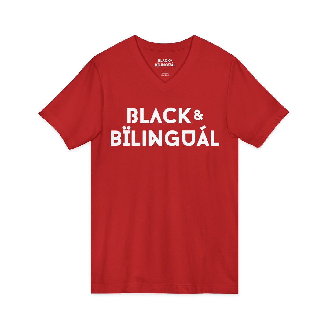Black & Bilingual V-Neck Tee